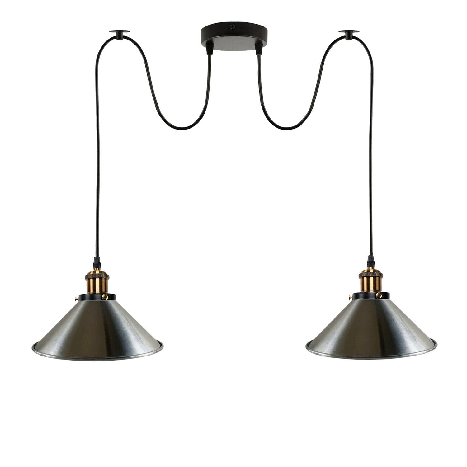 LEDSone 2 Head Spider Pendant Light with Adjustable 2m Cables, E27