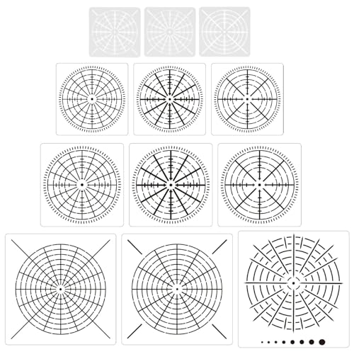 12Pcs Geometric Stencils Geometric Dot Painting Tool Geometric Painting Templates For Painting Art Craft Project