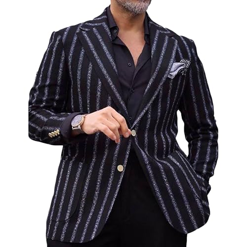 Men's Casual Blazer Slim Fit Sport Coats Lightweight Business Suit Coat 2 Button Textured Suit Jacket