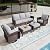 MIXPATIO 5-Piece Patio Furniture Set, Oversized Outdoor Wicker Sofa with High Back Swivel Chairs and Comfy Ottoman, Sectional Rattan Outdoor Conversation Set for Poolside Backyard Deck, Grey
