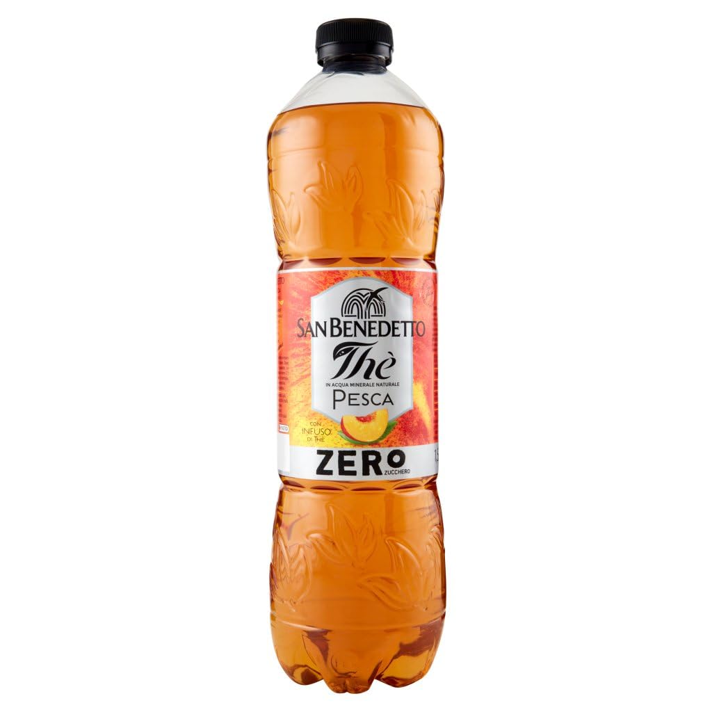 6X San Benedetto The Zero Senza Zuccheri al gusto di Pesca con Infuso di Thè 1,5L [CAIYA® BOX da 6 Bottiglie] - Drink Summer 2023