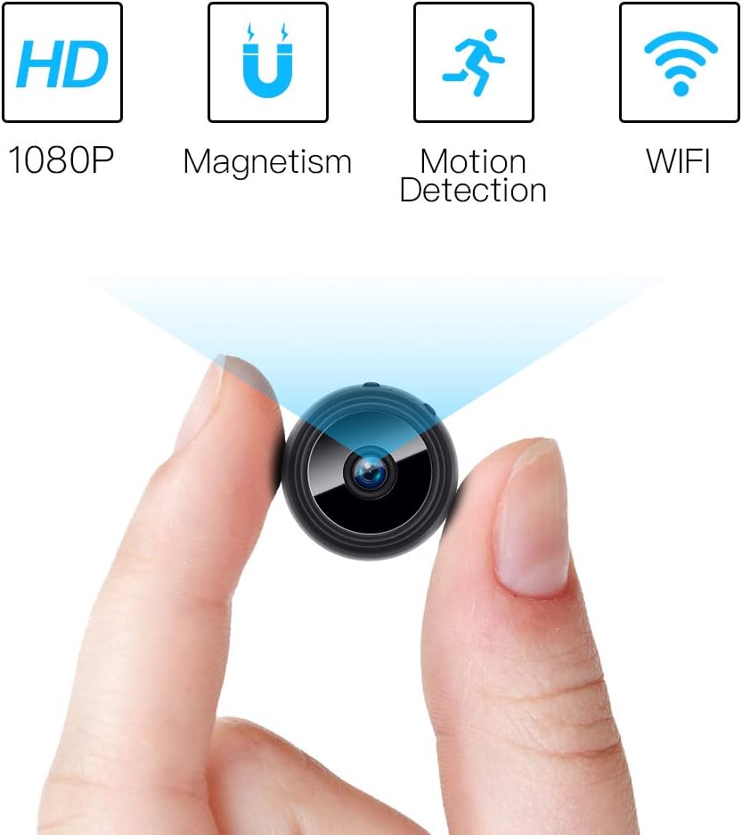 FREDI Spy Camera, 1080P HD WiFi Hidden Camera Spy Cam, Small Wireless Home Security Surveillance Cameras with Night Vision, Motion Detection, Remote View for iPhone/Android Phone/iPad/PC