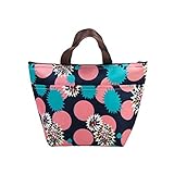 Lunch Bags, Arricastle Oxford Cloth Aluminum Foil Insulated Zip Cooler Bag Portable Takeaway Aluminum Film Pack Cooler Bag Lunch Box Package (Flowers)