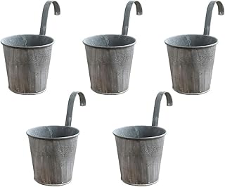 Hemoton Hoog kwaliteit 5 unidades baldes pendurados para varanda vaso de suporte para flores vintage de ferro para flores