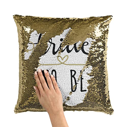 Coussin Bride to Be à sequins dorés pour future mariée - 3