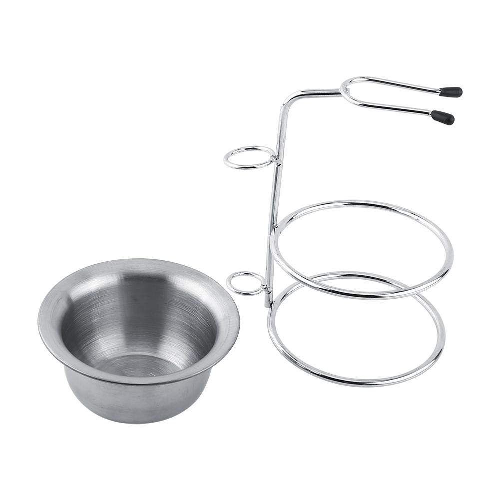 Supporto per set da barba 2 in 1, Set da Barba Uomo 2 in 1, Kit di strumenti per la rasatura da uomo, supporto per pennello da barba in acciaio inossidabile e ciotola per tazza di sapone