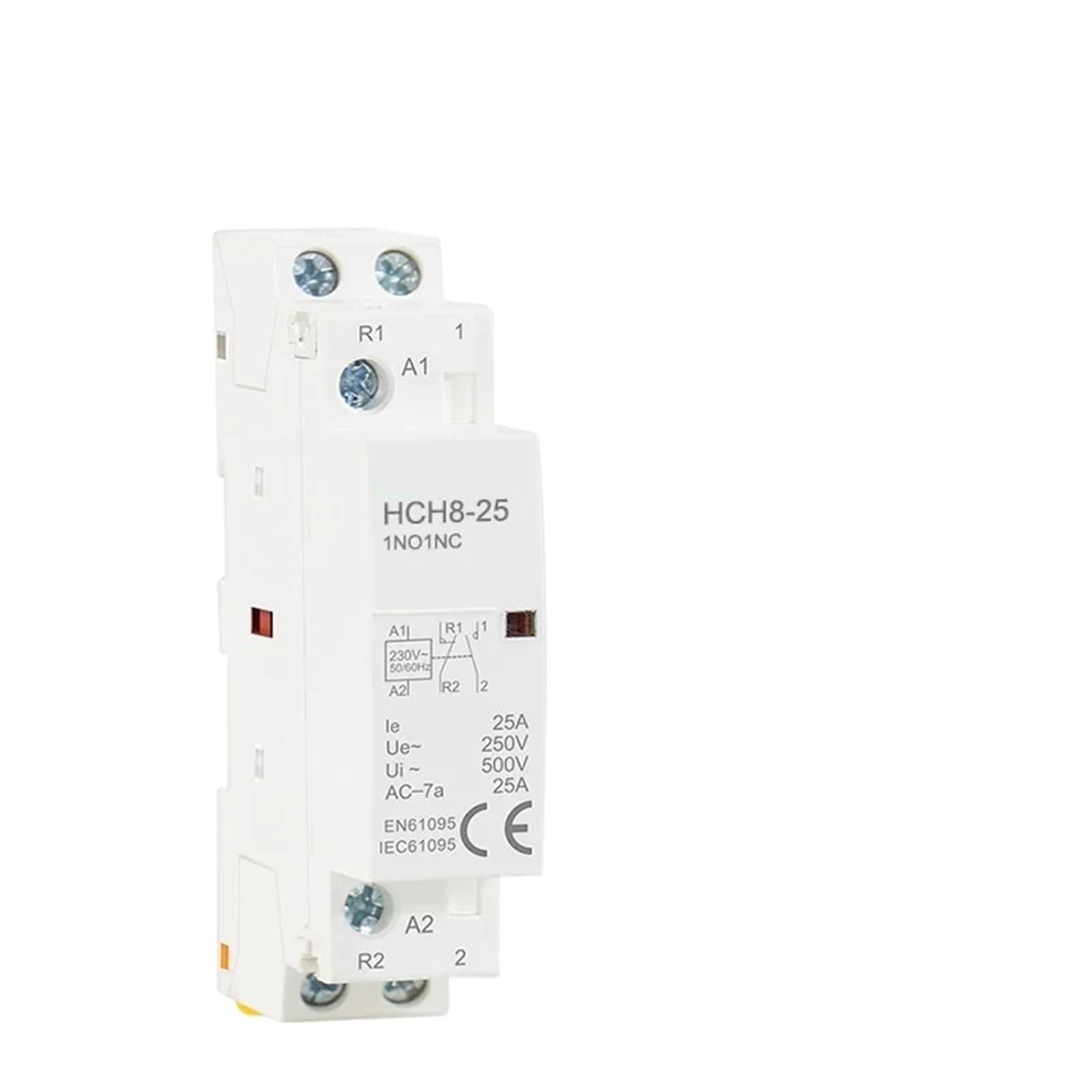 Contactor Modular de HCH8-25 2P 16A 20A 25A 2NO o 2NC 1NO1NC 24V 110V 220V Contactor doméstico automático Tipo de carril Din 1 Uds (Color : 2P 25A 2NO AC230V)