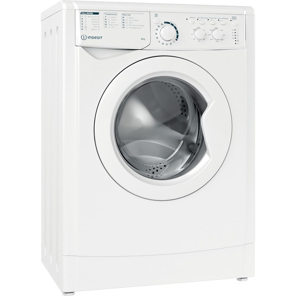 Indesit EWC 61051 W IT N - Lavatrice 6kg Libera Installazione, Carica Frontale. Centrifuga 1000 Giri Al Minuto - Larghezza 59,​5cm, Profondità 51,​7cm, Altezza 85,​0cm, Classe Energetica F