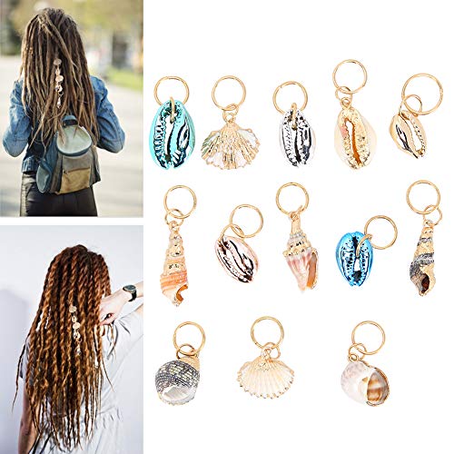 Hair Rings, Hair Loop Clips, Dreadlocks Jewelry Dreadlocks Hair Braid Rings Dreadlocks Ring Shell Hair Ring DIY Hair Decoration Accessories suitable for crochet braids