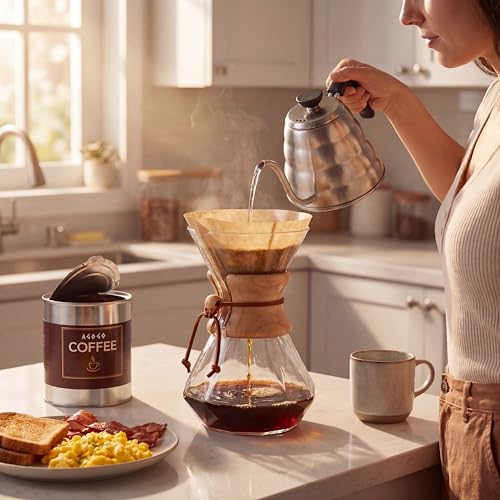 Image of AGOGO Pour Over Coffee Maker Set, 28oz Diamond Style, 50 Paper Filters | Barista kit for home kitchen, Cafe, Camping & Office; 20oz-40oz Classic, Slim, Diamond styles; Includes brush & towel.