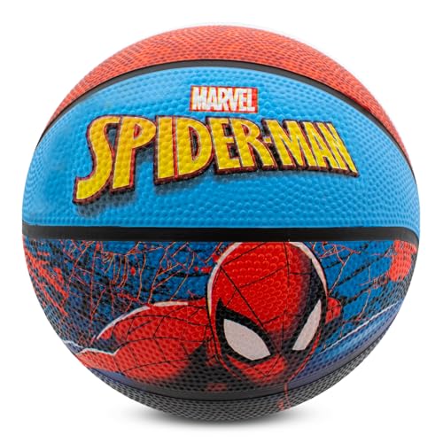 Hy-Pro Offiziell lizenzierter Spider-Man Basketball Große 5 - Indoor & Outdoor Basketballe mit Marvel-Design und hockender Spider-Man-Grafik - Kleiner Basketball - Anti-Rutsch-Material