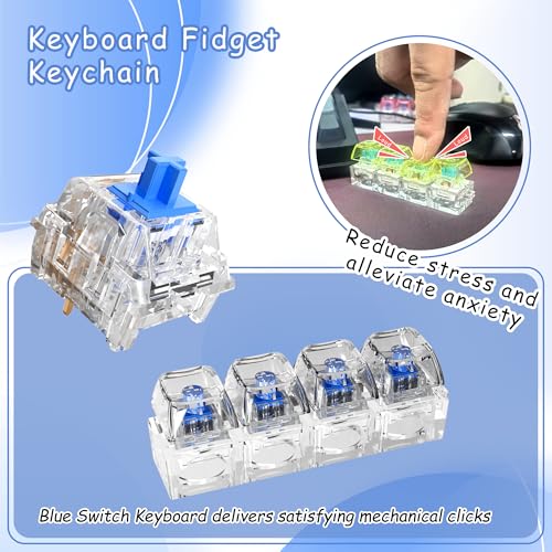 Image of Zhouwang Keyboard Clickers for 3D Prints,10 Pcs Crystal Blue Switches Kit | Pre-Lubred Hot-swap 3 Pin Switches,Responsive /MX Style /Crisp Click Sound for Mechanical Gaming Keyboard & 3D Printed Fidgets