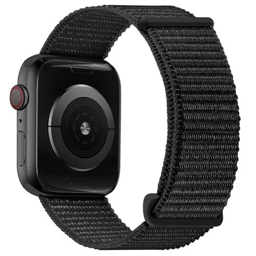 OXWALLEN Sport Loop Nylon Band Compatible with Apple Watch Series 11/10/9/8/7/6/5/4 SE Ultra 3/2/1 49mm 46mm 45mm 44mm, Adjustable Comfortable Braided Rugged Strap for iWatch Women Men, Black