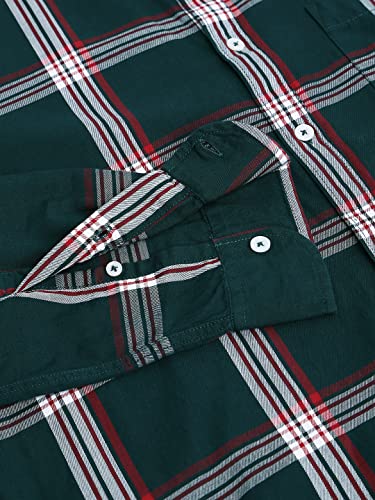 Image of Dennis Lingo Men's Checkered Bottle Slim Fit Cotton Casual Shirt with Spread Collar & Full Sleeves