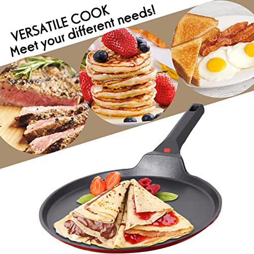Diig Non Stick Crepe Pan 11 Inch With Spreader Spatula, No Stick Pancake Pan For Cooking, Griddle For Frying Egg, Steak, Crepe Cake, Omelette Pan With Induction Bottom #TOP5