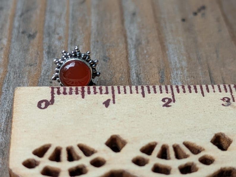 Puces d'oreilles onyx rouge de qualité exceptionnelle et argent 925 - 3