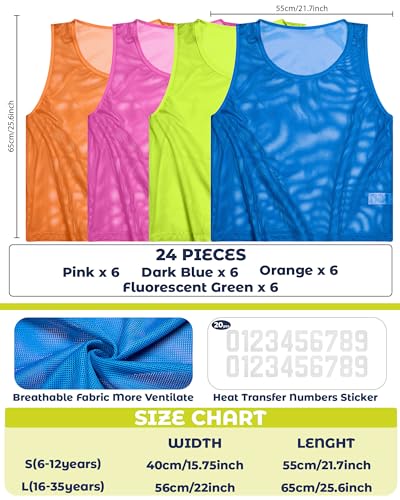 Image of Boyiee Pinnies Scrimmage Vests, Youth Pinnies Nylon Mesh Team Practice Jersey for Sports Basketball Soccer Football