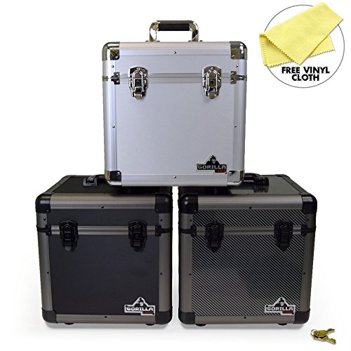 Gorilla LP80 12" LP Vinyl Record Storage Carry Case - Holds 80-3 Colours Available (Silver)