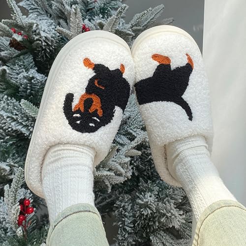 Dachshund slippers for women,Dog Slippers For Women Men Winter Cozy Plush Warm Slip-on House Shoes2