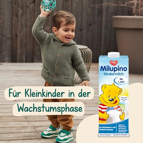 Milupa Milupino Kindermilch – Ab 1 Jahr – Trinkfertige Kindermilch für Kleinkinder in der Wachstumsphase – 6 x 1 L