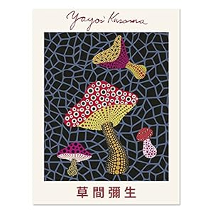 Yayoi Kusama Poster Abstract Mushroom Exhibition Canvas Schilderij Moderne Prints Esthetische Kunst aan de muur Voor woonkamer Decor Foto’s 40x60cm Geen Frame