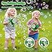 Panamalar Bubble Machine for Kids, Automatic Bubble Blower 10000+ Bubbles Per Minute, 10 Holes Portable Outdoor Bubble Machine Toys with Lights/110ml Solution, Green