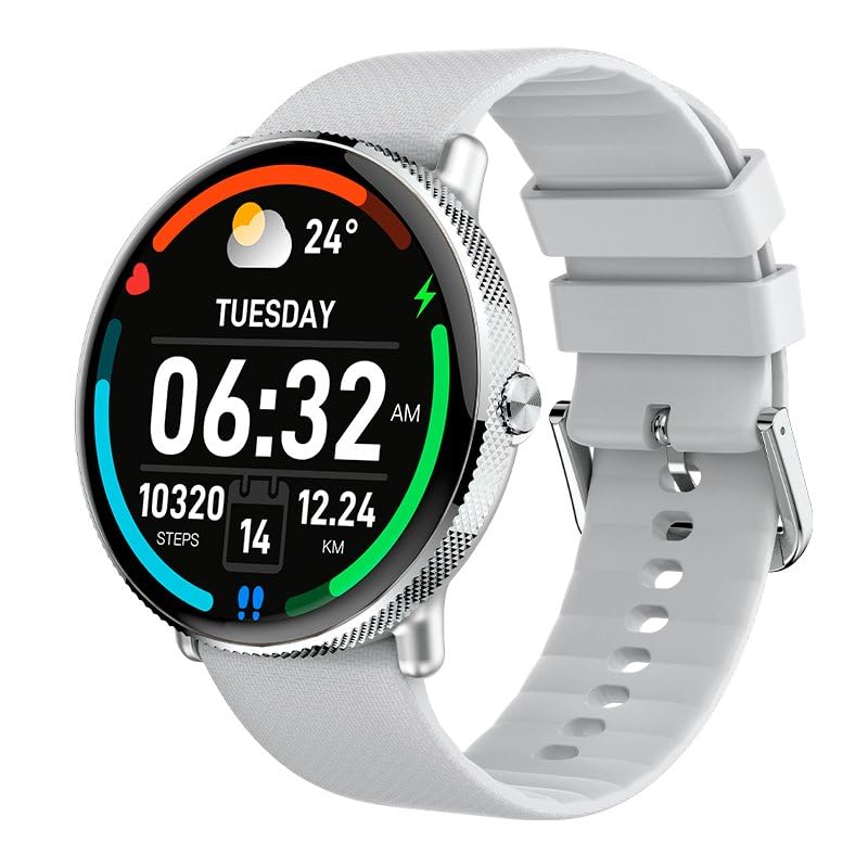 Cool AMOLED Forever Silikonowy wyświetlacz Smartwatch (Połączenia, Zdrowie, Sport), Szary, Grande, Nowoczesny