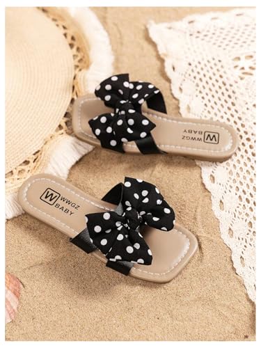 Image of Verdusa Girl's Bows Square Toe Sandals Casual Summer Flat Sandal