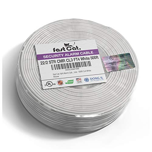 Câble d'alarme blanc 152m fast Cat non blindé 22/2 AWG gaine PVC