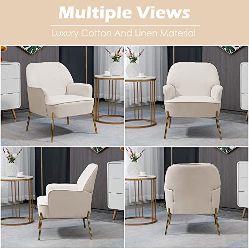 Sillón Terciopelo Beige Plegable miniatura 3
