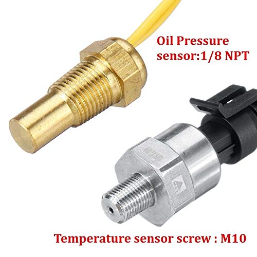 Sensore di Pressione dell'olio/Indicatore Digitale LCD 4 in 1 per Auto: Allarme, indicatore di Pressione, voltmetro, voltmetro, Temperatura dell'Acqua, Pressione dell'olio,