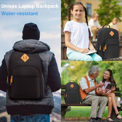 Image of Leaper Travel Backpack for Women Laptop Backpack for Men Water-resistant School Backpack for Girls Kids Boys Back Pack Casual Daypack Satchel Black