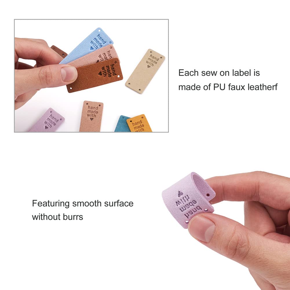 Étiquettes Imitation Cuir Faites à La Main, étiquette En Relief, Avec Des Trous, Pour Les Jeans De Bricolage, Sacs, Chaussures, Accessoires De