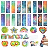 48 Pieces Anxiety Sensory Stickers with 2 Textured Sticker -Calming Stickers for Kids & Adults - Anxiety Relief Sensory Strips for Office & Classroom Must Haves