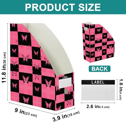 Classeurs pliables de bureau boîte rangement documents courrier motifs papillons - 4