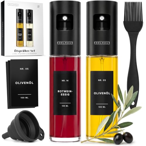 EDELHAUS Ölsprüher Edelstahl & Glas, Öl-Sprühflasche für Speiseöl & Essig – Ansicht 1