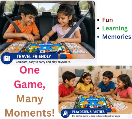 Image of Business India 5 in 1 Board Game for Kids & Adults | Property Trading Business Game with Ludo, Snakes & Ladders, Car Rally & Cricket | Family Board Game | Educational Strategy Learning Game | Age 7+