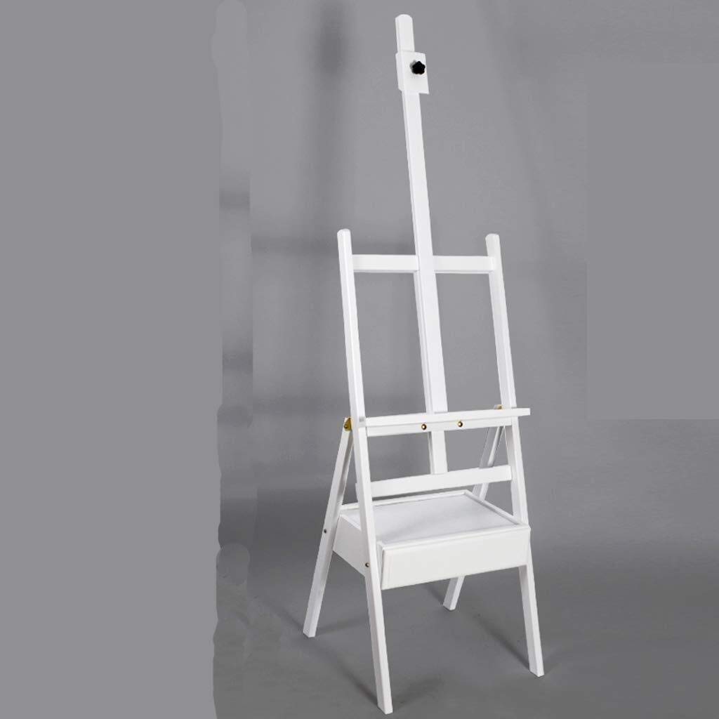 WDSOPK Easel Retractable Student Beginner Drawer Multifunction Multi-function Easel Painting Exhibitions Applicable Occasion Beech(White)