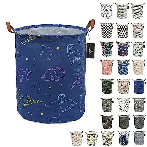 Collapsible Laundry Basket - Godenmoning 62.8L Large Sized Round Waterproof Storage Bin With Handles,Home Decor,Toy Organizer,Children Nursery Hamper. (Dinosaur Constellation) #TOP27
