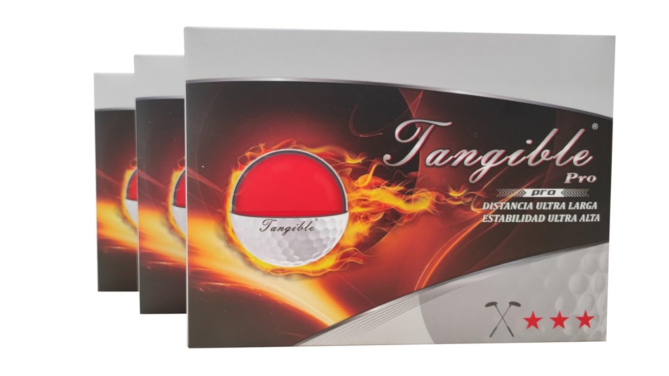 Tangible Pro Golfbälle, 3 Stück, ultra-langer Abstand, ultra-hohe Stabilität, Polyurethan, 12 Stück, Modell Distance+
