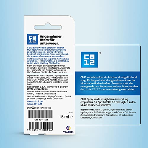 CB12 Spray: Mundspray für angenehmen Atem unterwegs, Mint/Menthol gegen Mundgeruch, 15 ml – Bild 4