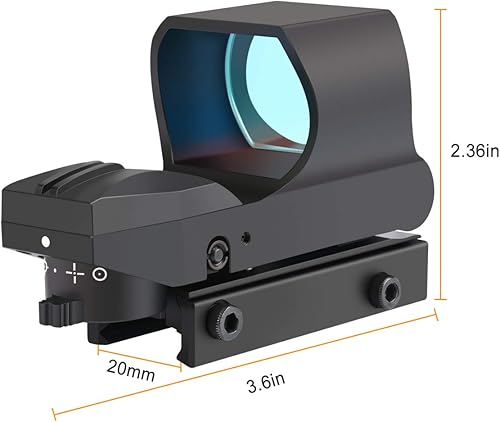 Miniatura 3 de Feyachi RS-30 Reflex Sight sistema de retícula múltiple visión de puntos rojos con soporte de riel Picatinny co-testigo absoluto