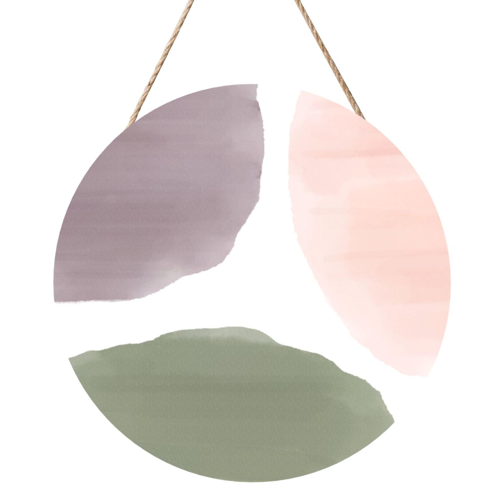 Rose Grape & Sage Modern Watercolor Circles, Round Wood Panel Painting 12 in, Wall Hanging Painting For Home