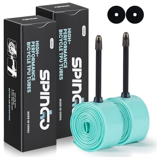 2er-Pack SPINGO TPU Schlauch Rennrad 700C x 2332C Ultraleicht 46g Rennrad Schlauch Pannensicher TPU Fahrradschlauch mit Presta Ventil 48mm/60mm/80mm