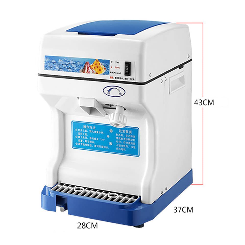 Tritaghiaccio Elettrico,Tritaghiaccio Da 250 W,Tritaghiaccio Automatico Per Macchina Per Il Ghiaccio Rasato Commerciale, Capacità Di Rasatura Del Ghiaccio 120 Kg/H,Per La Casa, Il Bar E Il Negozio