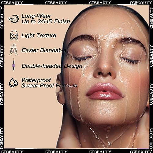 CCbeauty 2-IN-1 Matte Contour Stick,Cream Dual Highlight Concealer Stick, Highlighting & Contouring Kit, Bronzer Highlighter Sticks for Face Shaping Makeup, Long Lasting & Waterproof - Image 5