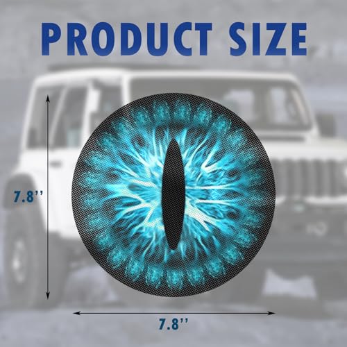 Image of 2PCS 2025 New Beast Eyes 3D Car Headlight Decal, Fun Round Head Light Devil Stickers and Decals for Cars Trucks, Compatible with JK JL TJ YJ CJ, Car Exterior Decoration Accessories (Blue)