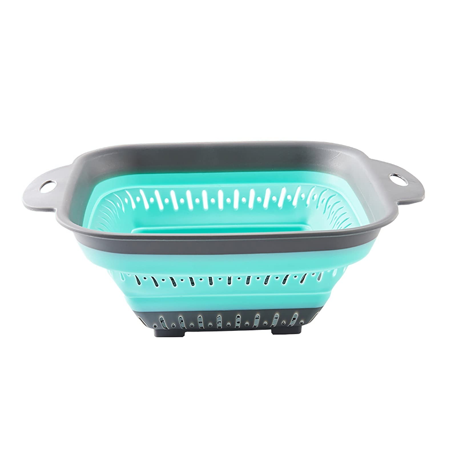Cesta de colador Cesta de drenaje Cesta de verduras Colador plegable colador con asas de plástico Cesta de almacenamiento plegable Gadgets de cocina Cesta de colador de cocina ( Color : GREEN )