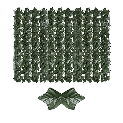 MEYENG Künstliche Efeu Garten Sichtschutz, Grün Gartensichtschutz Kunststoff Sichtschutzmatte Windschutz Sichtschutz Verkleidung Für Balkon, Hohe Blickdichte, Kunststoffummanteltes Gitternetz Cover