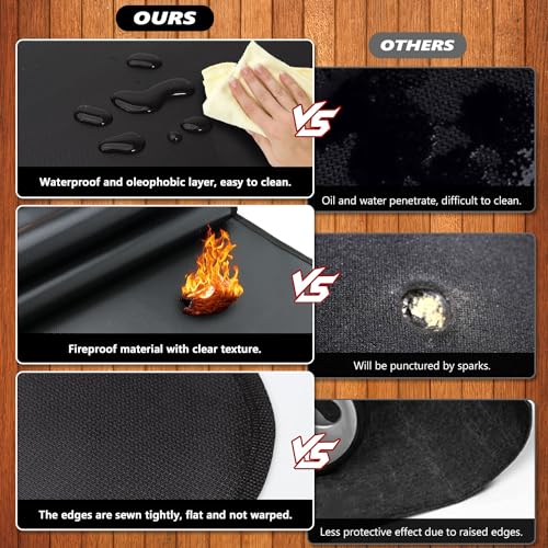 Rumlick HDC-153 60 X 40 Inch Under Grill Mats For Outdoor Grill, Oil And Waterproof, Double-Sided Fireproof Mat Fire Pit Mat Fireplace Mat Outdoor Bbq Mat For Protecting Deck And Lawn thumb #5